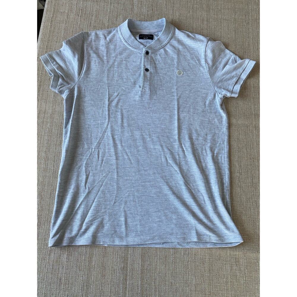 Mattelsa Short Sleeve Henley Shirt Light Gray Size M